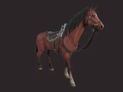 Horses horse Low-poly 3D model