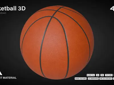 3D Basketball Model LP HP Low-poly 3D model