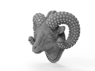 GOAT PENDANT WITH DIAMONDS 3D PRINT MODEL 3D print model