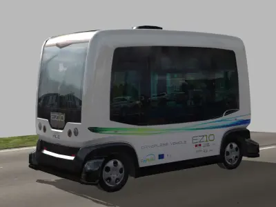 Driverless CityMobil Wepod bus Low-poly 3D model
