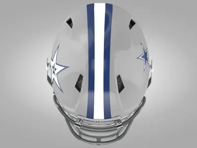 White Football Helmet Low-poly 3D model
