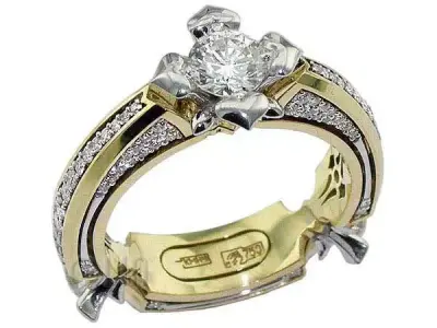 ring with stones 3D print model