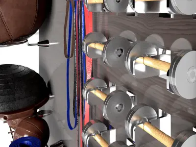 Home gym Equipment Light set 40 Low-poly 3D model