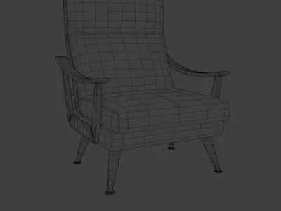 Low-Poly Game-Ready Modern Armchair 3D Model Low-poly 3D model