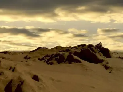 badland terraine  Low-poly 3D model