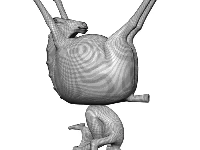 Inverted Equine Balance Sculpture 3D model
