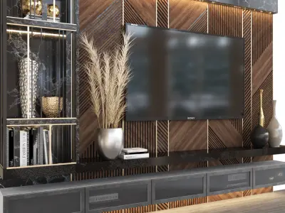 TV wall 06 3D model