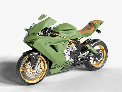 Motorcycle MV Agusta F3 Army Super Bike High Quality 3D model