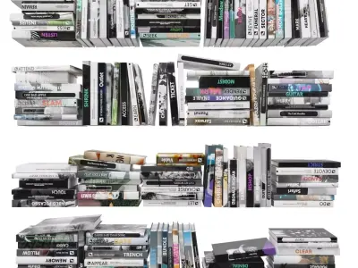 Books 150 pieces 4-4-1 Low-poly 3D model