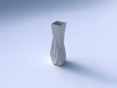 Vase larger opening rectangle with random triangle plates 2 3D print model