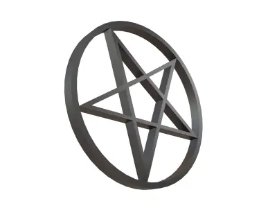 Inverted Pentagram Symbol v2 001 Low-poly 3D model