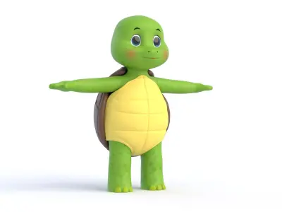 Cartoon Tortoise Low-poly 3D model