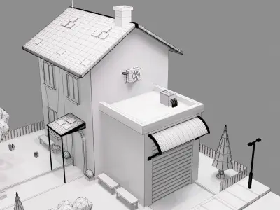 Cartoon House Free low-poly 3D model get