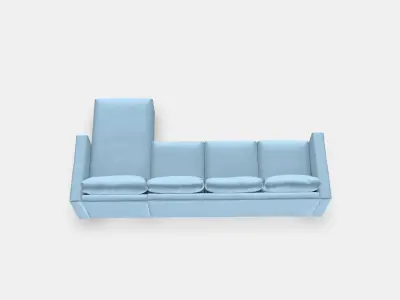 VIMLE 4-seat sofa with chaise longue 4 Low-poly 3D model