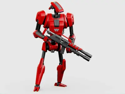 BATTLE DROID KA-20  Rigged for Unreal Engine - Unity - MIXAMO 3D model