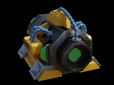 Scifi generator power Low-poly 3D model