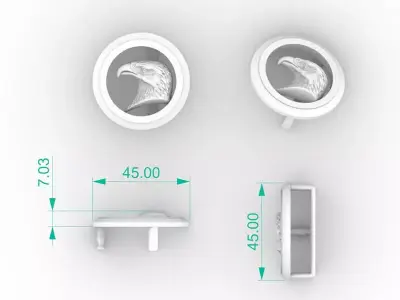 Eagle Belt Buckle Gold  3D print model