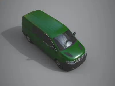 Generic Minivan Green Low-poly 3D model