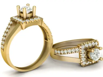 LUXURY FILIGREE DIMOND RING FOR WOMEN 3D PRINTABLE MODEL 3D print model