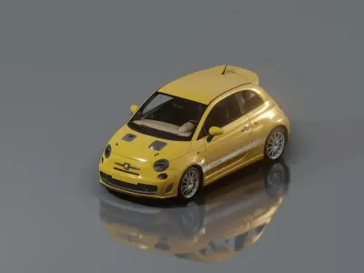 Fiat Abarth 500 - Rigged Low-poly 3D model