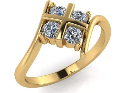 light weight gold diamond rings-C111116SKCH2026010-wt-0-5 3D print model