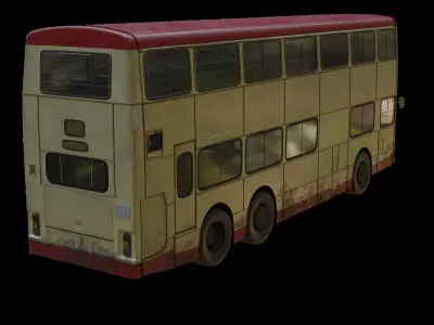 non-air conditioner Double Decker Hong kong Bus 3D model