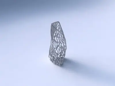 Vase twist tipped triangle with twisted organic lattice 3D print model