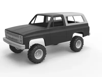 Shell and wheels 1988 Chevrolet Blazer K5 Scale 1 to 25 3D print model