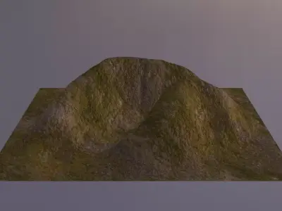 Aerial Grassy and Rocky Mountain 6 Free 3D model