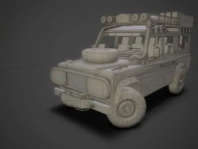 Camel Trophy LandRover Defender 4 door Low-poly 3D model