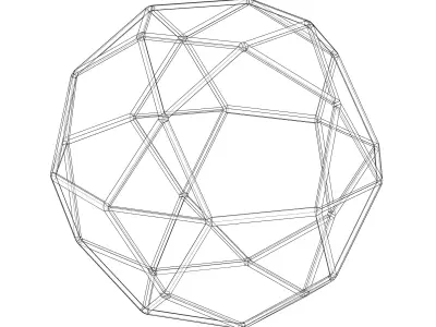 Wireframe Shape Pentagonal Orthobirotunda 3D print model
