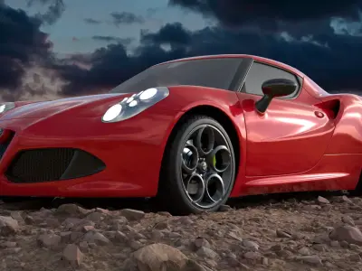 Alfa Romeo 4C 2017  Low-poly 3D model