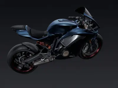 Elegant Sports Bike 3d model low poly Low-poly 3D model