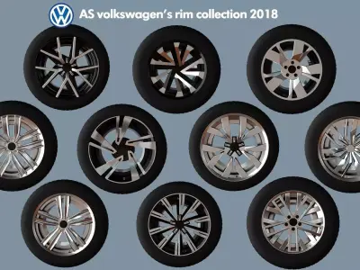 AS rims collection - VW 2018 Low-poly 3D model