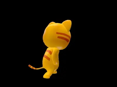 Cartoon Cat Animated Low-poly 3D model