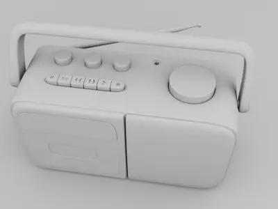 3D Rose Gold Radio vintage 3D model