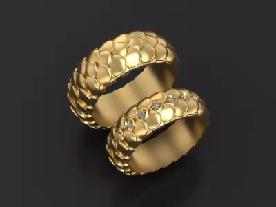 Wedding Rings scales 3D print model