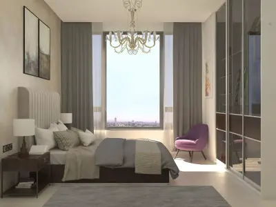 Modern Luxurious Bedroom Scene 3D model