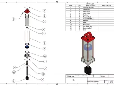 HYDRAULIC ACTUATOR 3D model