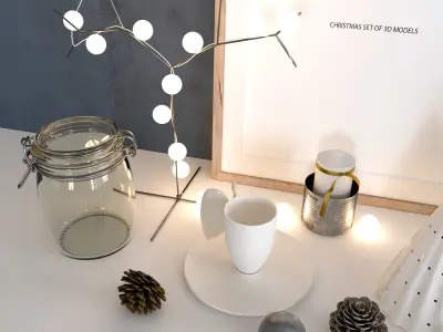 Scandi - Christmas Decoration Set 01 3D model