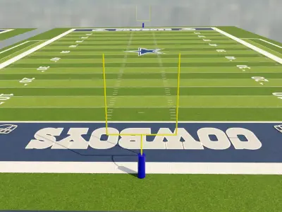 American Football Field Low-poly 3D model