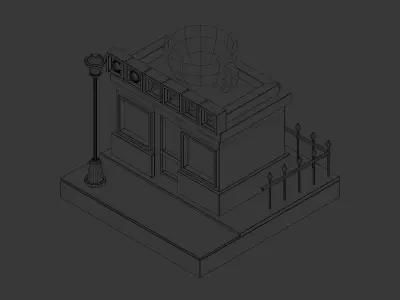 3D Low-Poly  Coffee Shop  Free low-poly 3D model