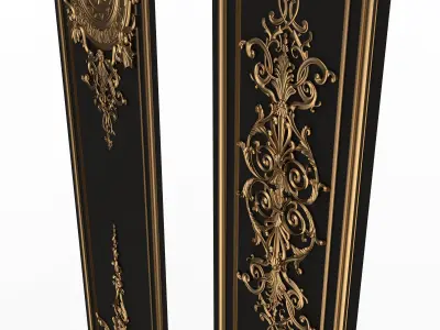 Carved Decoration Panel 04 Low-poly 3D model