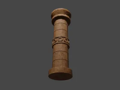 Ancient Column Low-poly 3D model