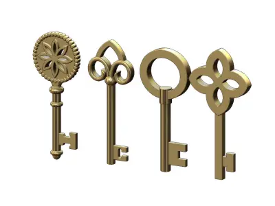 Mix of 12 Key pendants and charms 3D print model