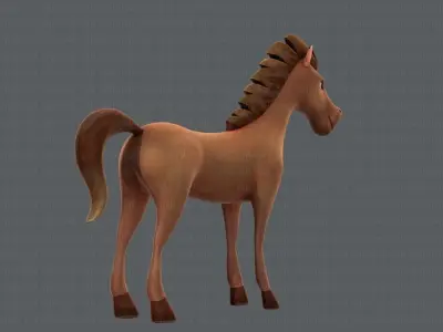 Horse V01 Low-poly 3D model