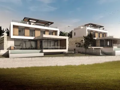 VV218 modern house at night 3D model