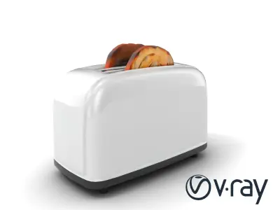 Stylish Toaster Chrome Finish Kitchen Appliance model pack Low-poly 3D model