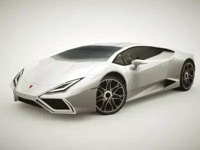 Generic Supercar v9 multicolors Low-poly 3D model