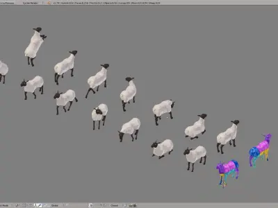 Sheep polygonal Low-poly 3D model purchase